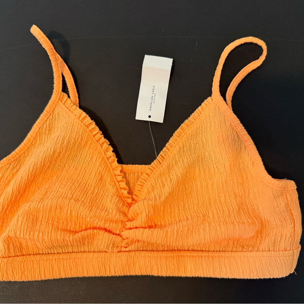 American Eagle Outfitters Orange Ruched Bralette